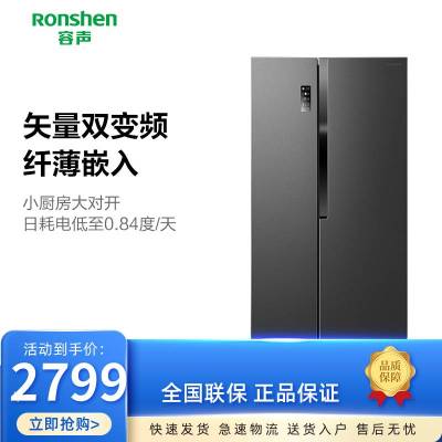 容声(Ronshen)450升变频对开门电冰箱双开门 纤薄嵌入冰箱 风冷无霜节能家用 BCD-450WD18HP