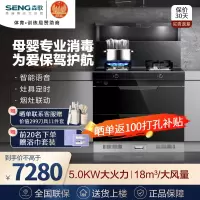 森歌(SENG) I3智能语音集成灶母婴消毒柜家用一体机灶油烟机灶具套装侧吸下排式 天然气