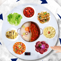 先科暖菜板+可煮火锅+电动旋转+100cm白色