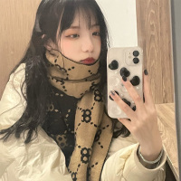 [可扫码识别]MLB男女同款波士顿红袜队满印老花保暖两面戴拼色围巾百搭