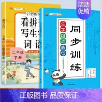 看拼音+生字组词 二年级下 [正版]新版小学二年级上册下册语文专项训练全套人教版看图说话写话阅读理解看拼音写词语生字组词