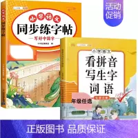 (2本)看拼音写生字词语+练字帖 一年级上 [正版]同步人教版斗半匠小学语文专项训练一年级全套看拼音写词语二年级下册三四