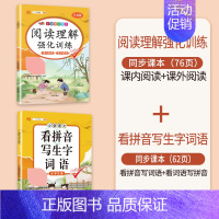 [拼音强化]阅读理解+看拼音写生字词语 五年级上 [正版]阅读理解专项训练书小学五年级下册上册语文英语每日一练人教版5下