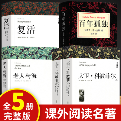 全套5册大卫科波菲尔宋兆霖+复活书列夫托尔斯泰老人与海书正版原著百年孤独全集范晔南海出版社高一必读课外书高中生阅读书