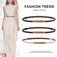 啄木鸟皮带女牛皮真皮配连衣裙子收腰时尚装饰皮带细腰带女士腰链