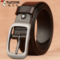 啄木鸟牛皮腰带女真皮针扣头皮带女时尚牛仔百搭休闲裤带女牛皮层