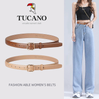 啄木鸟皮带女士2025新款真皮覆古时尚百搭牛皮针扣配牛仔裤腰带纯