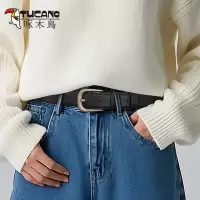 啄木鸟女士皮带2025新款真皮韩版牛皮简约百搭配牛仔裤腰带学生女