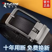 啄木鸟男士皮带自动扣纯牛皮仿针扣休闲百搭真皮裤腰带男送男朋友