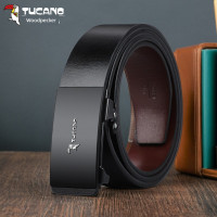 啄木鸟皮带2025新真皮自动扣裤带无齿内穿男内扣牛皮裤带Tk