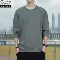 啄木鸟2025春秋季新款圆领长袖T恤卫衣男士宽松大尺码打底衫上衣服