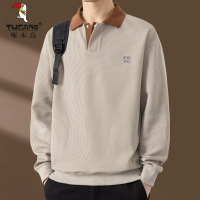 啄木鸟卫衣男士2025年秋季新款运动百搭上衣宽松休闲撞色polo衫男