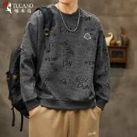 啄木鸟卫衣男士秋季2025新款重磅圆领休闲长袖套头衫潮牌上衣服男