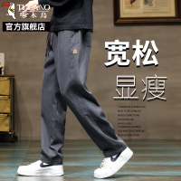 啄木鸟男士休闲裤美式工装裤夏季薄款2025新款宽松直筒运动裤子K