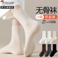 无骨袜子女中筒袜夏季薄款纯棉纱白色月子袜2025新款运动长袜夏天