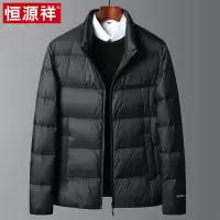 恒源祥2024秋冬新款男士羽绒服立领中年爸爸装加厚款保暖连帽外套