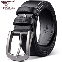 七匹狼男士皮带真皮针扣腰带潮2023新款年轻人休闲纯牛皮男式裤带