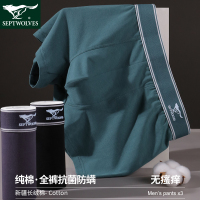 七匹狼男士内裤纯棉全棉夏季薄款抗菌透气男生运动型平角短裤男孩