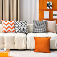 抱枕沙发客厅靠枕床头靠垫大抱枕套不含芯高档橙色靠背