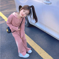 女童秋款套装新款韩系童装连帽衫休闲阔腿裤运动秋季两件套潮