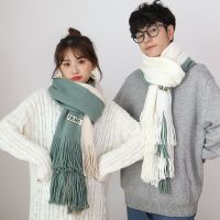 冬季新款情侣围巾男女学生日韩版百搭简约针织毛线围脖