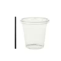 鲸轩JXZB-02 一次性吸管杯 350ml 20只/袋(计价单位:袋)透明色