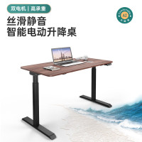 AILINK爱琳电动升降桌双电机学习写字电脑桌站立办公智能升降家用书桌A2 胡桃木纹(E1 级环保板) 1200*700