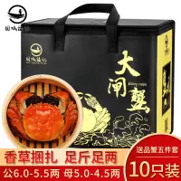[活蟹]大闸蟹鲜活公蟹6.0两-5.5两母蟹5.0-4.5两5对10只固城湖大闸蟹鲜活螃蟹礼盒包装