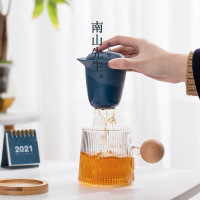 南山先生 玻璃杯茶水分离泡茶杯中式创意家用办公水杯简约喝茶杯杯子男女