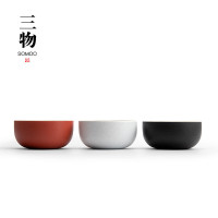 南山先生 黑陶茶杯品茗杯小茶杯单个杯家用 宫廷红禅风黑白陶瓷主人杯