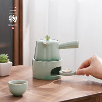 南山先生松青釉日式陶瓷蜡烛煮茶炉温茶炉酒精灯加热炉子温茶器煮茶壶