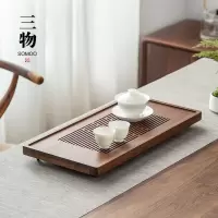 南山先生 竹制排水茶盘 日式简约小型家用储水茶盘抽屉式沥水盘小茶台