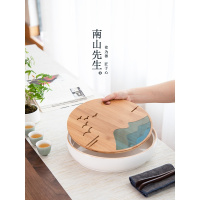 南山先生 初见青山茶盘日式创意竹制茶盘简约家用陶瓷储水式茶海