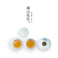 南山先生 手绘小鱼盖碗功夫茶具套装家用客厅白瓷茶杯整套干泡茶盘