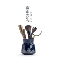 南山先生 海水江崖六君子套装黑檀实木茶夹茶勺功夫茶具茶道配件