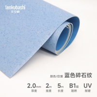 天空桥 PVC地板革地垫 蓝色碎石纹2.0mm 卷