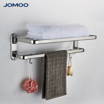 九牧(JOMOO)卫浴不锈钢浴巾架折叠升降毛巾架浴室淋浴房厕所壁挂件置物架