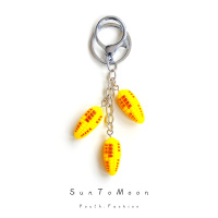创意蔬菜玉米花菜钥匙扣个性儿童学生书包挂件男女情侣饰品礼物