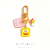 可爱卡通海绵宝宝派大星钥匙扣汉堡钥匙圈男女情侣包包挂件饰品