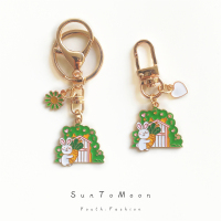 卡通萝卜小兔钥匙扣创意闺蜜款DIY手工合金可爱包包AirPods小挂件