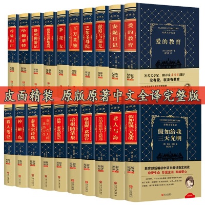 世界名著皮面精装20本中文全译本完整版原版原著二十大名著经典文学名著假如给我三天光明百万英镑童年我的