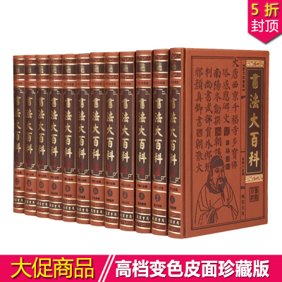 书法大百科全套12册皮面精装 中国书法全集书法百科全书书法技法行书楷书草书隶书篆书碑帖名品鉴赏 中国书法艺术书籍