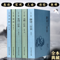 [全5册]中华诗词大全诗经楚辞唐诗宋词元曲正版全集唐诗三百首宋词三百首元曲三百首中国古诗词鉴赏唐诗宋