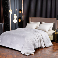 妍楚纯色纯手工蚕丝被冬被加厚四季通用春秋被