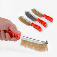 烧烤刷 钢丝刀刷 刀型钢丝刷 除锈手持刷塑料柄刷刀刷 工业清洁刷