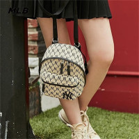 MLB韩国代购 男女情侣双肩包经典复古老花运动休闲潮