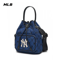 MLB韩国代购斜挎包男女款包包复古老花潮流水桶包女休闲时尚挎包情侣