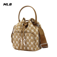 MLB韩国代购男女情侣复古老花水桶包女NY斜挎包休闲潮流运动秋冬BG34
