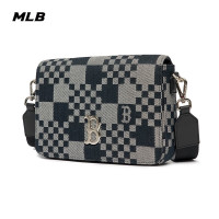 MLB韩国代购 包包男女情侣斜挎包棋盘格单肩包时尚休闲2023年新款