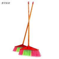 紫萱依韵 木杆塑料硬毛 清洁 扫把 1把(加厚直五排)
